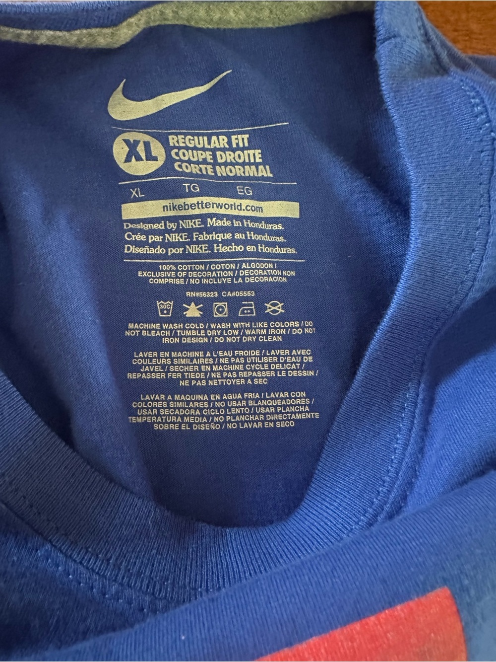 Nike Air “Not A Role Model” Graphic T Shirt Blue Red XL Streetwear Tee - Picture 3 of 4